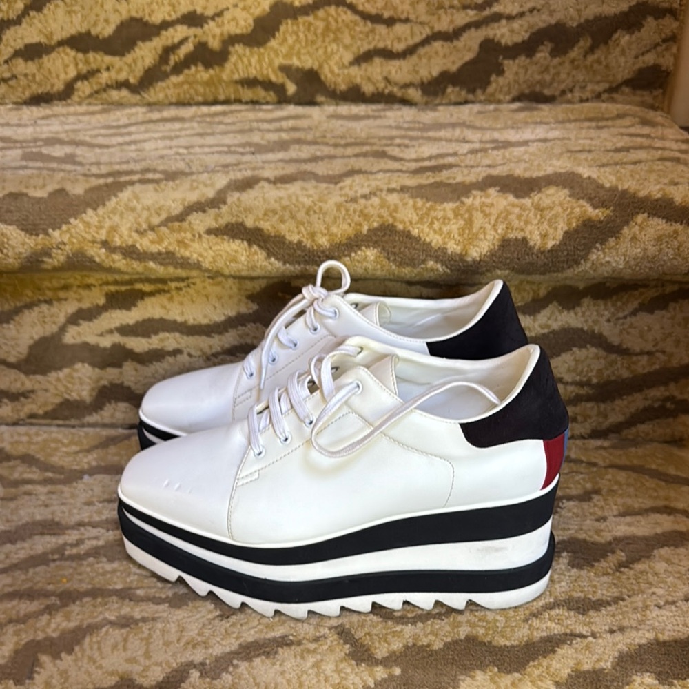 Stella McCartney White and Black Platform Shoes
